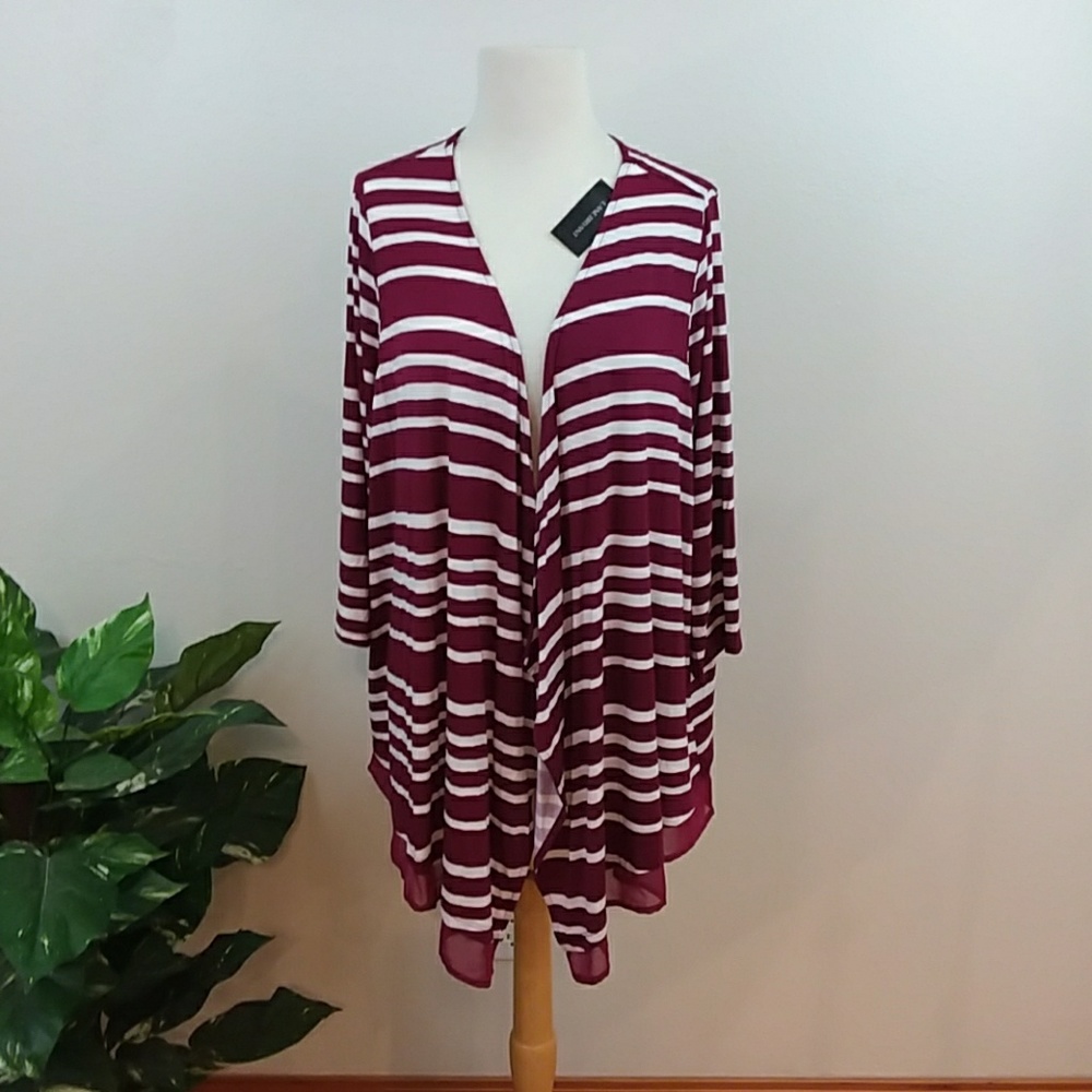 NWT Lane Bryant Stripe Jersey Knit Cardigan